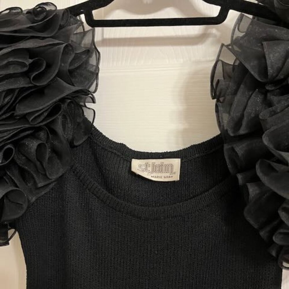 Vintage black knit St. John Party dress - Picture 3 of 4